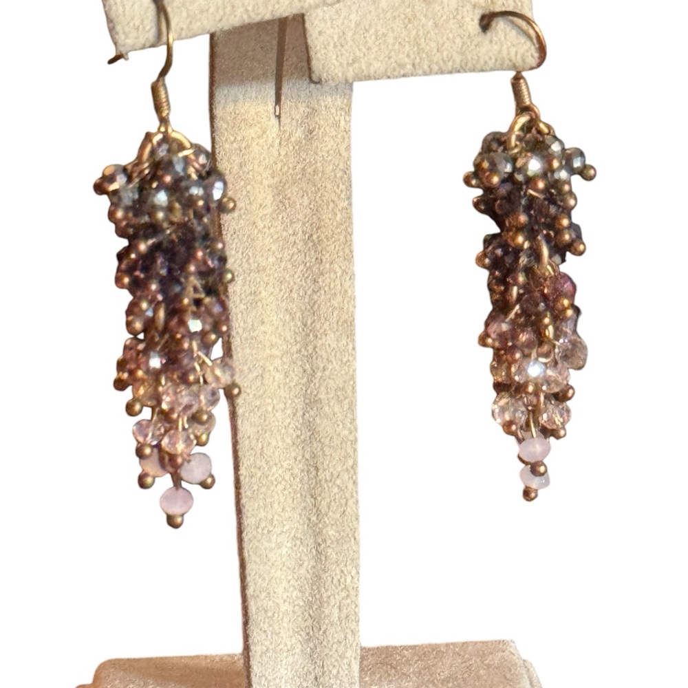 Ali Khan gold finish Elegant Cluster Drop Earrings - Multicolor